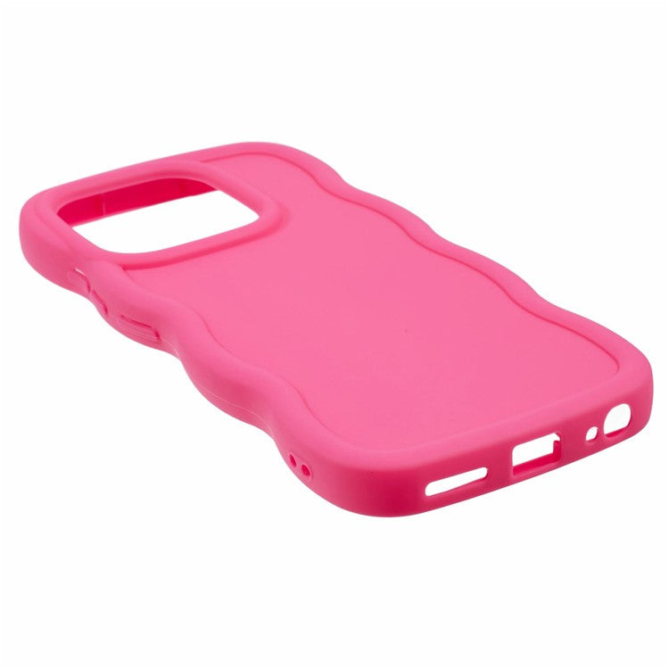 XL Series For TECNO Spark Go 2023 4G SMART7 Cover Solid Color Wavy Edge TPU Phone Case (Large Hole) - Rose