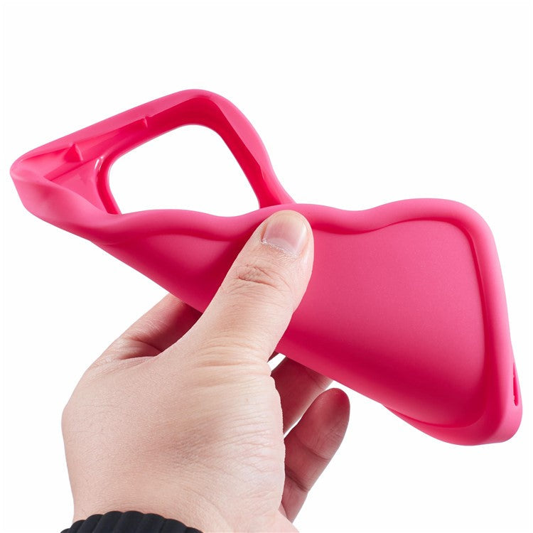 XL Series For TECNO Spark Go 2023 4G SMART7 Cover Solid Color Wavy Edge TPU Phone Case (Large Hole) - Rose