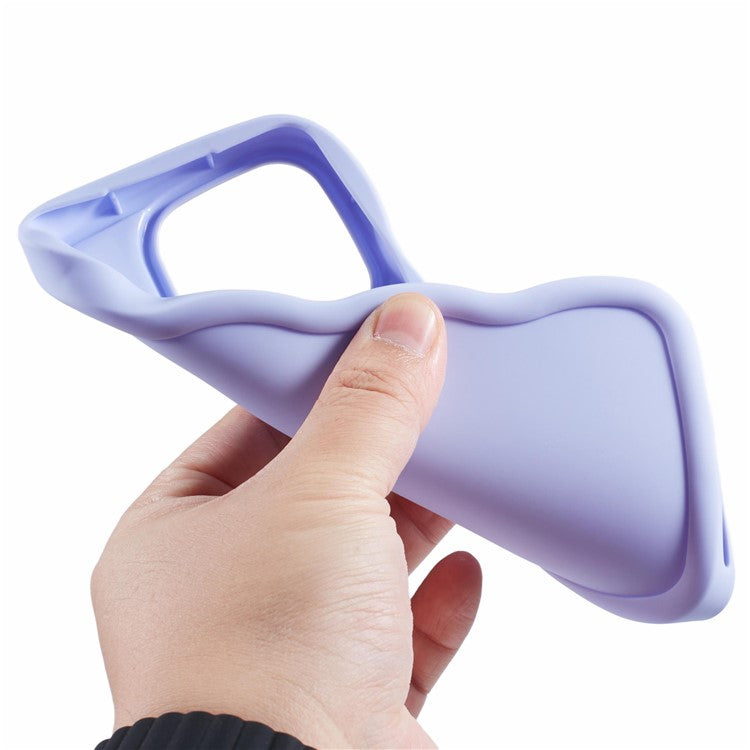 XL Series For TECNO Spark Go 2023 4G SMART7 Cover Solid Color Wavy Edge TPU Phone Case (Large Hole) - Purple