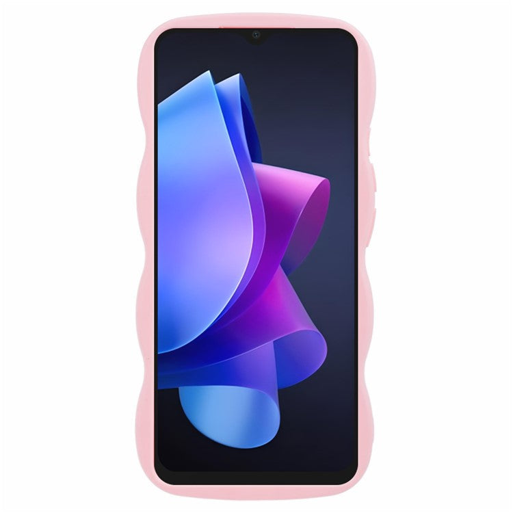 XL Series For TECNO Spark Go 2023 4G SMART7 Cover Solid Color Wavy Edge TPU Phone Case (Large Hole) - Pink