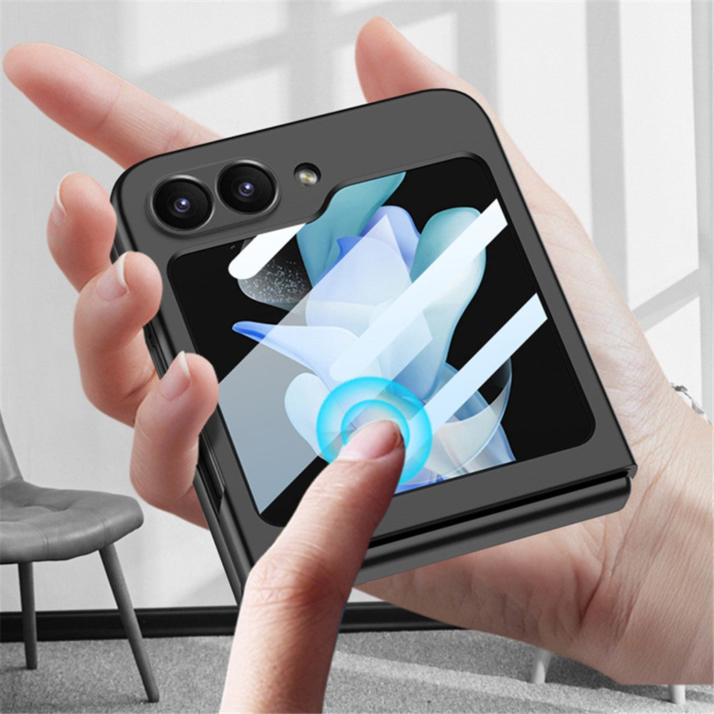 GKK For Samsung Galaxy Z Flip7 FE 5G / Z Flip6 5G Case Ultra-slim PC Phone Cover with Small Screen Film - Black