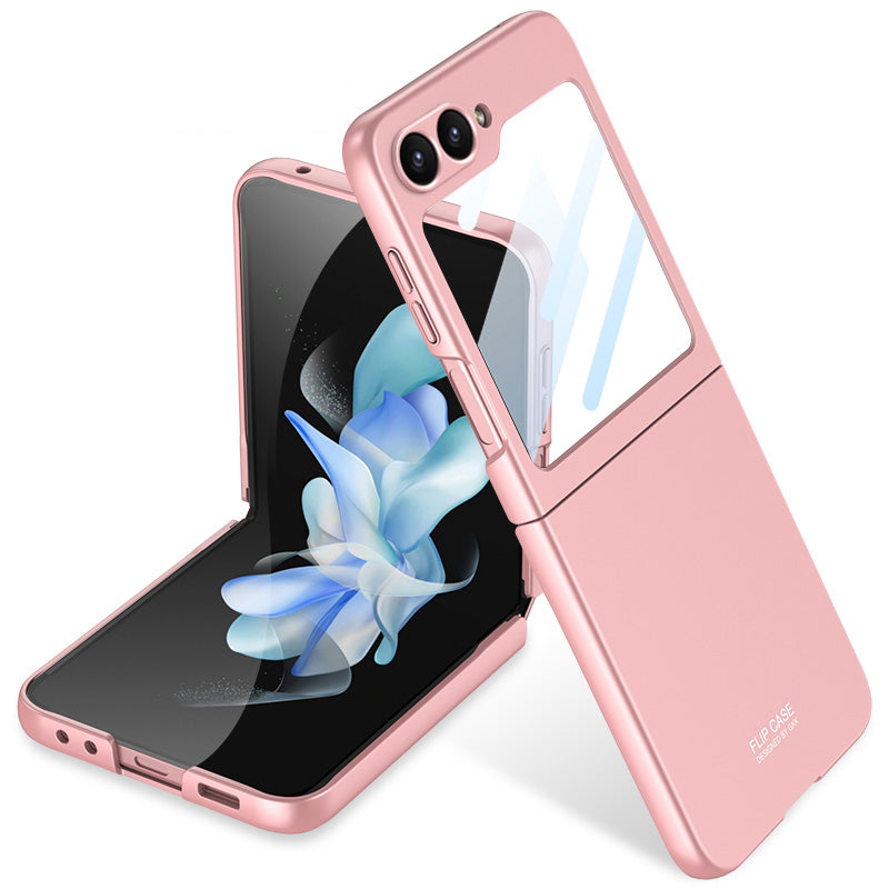 GKK For Samsung Galaxy Z Flip6 5G Case Ultra-slim PC Phone Cover with Small Screen Film - Pink