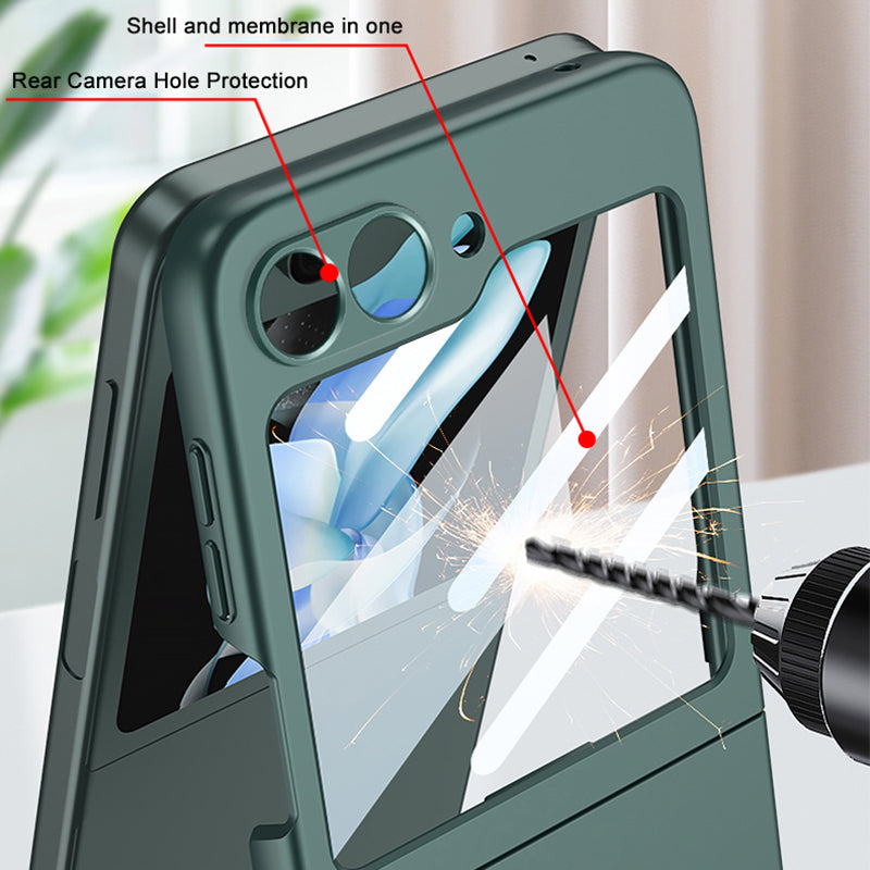 GKK For Samsung Galaxy Z Flip6 5G Case Ultra-slim PC Phone Cover with Small Screen Film - Titanium Grey