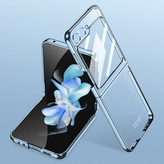 GKK For Samsung Galaxy Z Flip6 5G Electroplating PC Phone Shell with Front Screen Film - Blue