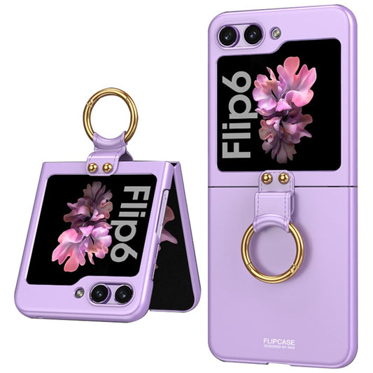 GKK For Samsung Galaxy Z Flip7 FE 5G / Z Flip6 5G Case Kickstand Ultra Thin Hard PC Folding Phone Cover - Purple
