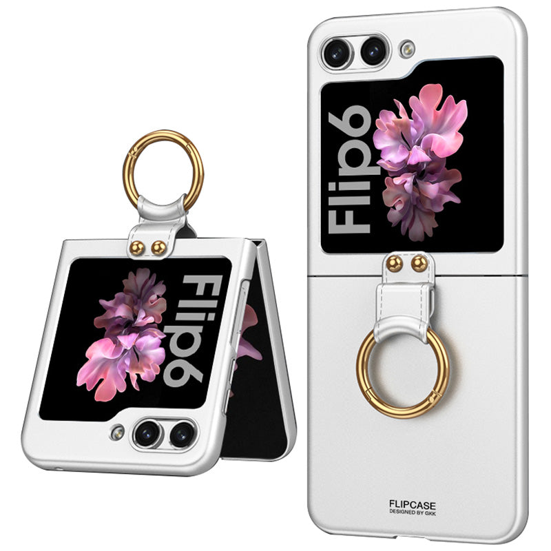 GKK For Samsung Galaxy Z Flip6 5G Case Kickstand Ultra Thin Hard PC Folding Phone Cover - Silver