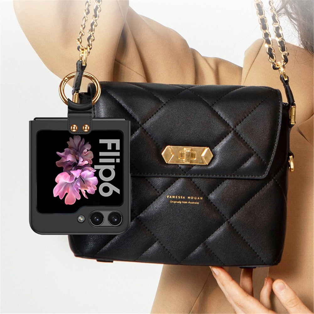 GKK For Samsung Galaxy Z Flip7 FE 5G / Z Flip6 5G Case Kickstand Ultra Thin Hard PC Folding Phone Cover - Black