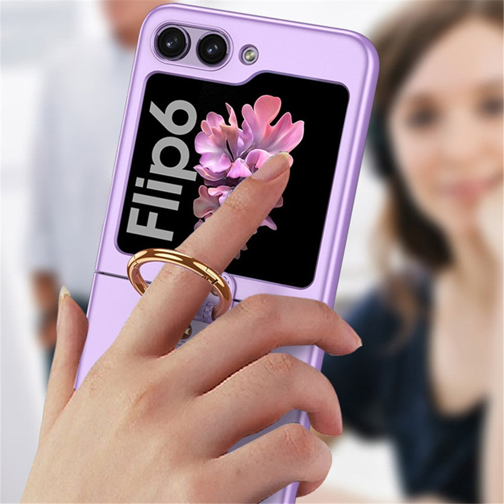 GKK For Samsung Galaxy Z Flip7 FE 5G / Z Flip6 5G Case Kickstand Ultra Thin Hard PC Folding Phone Cover - Black