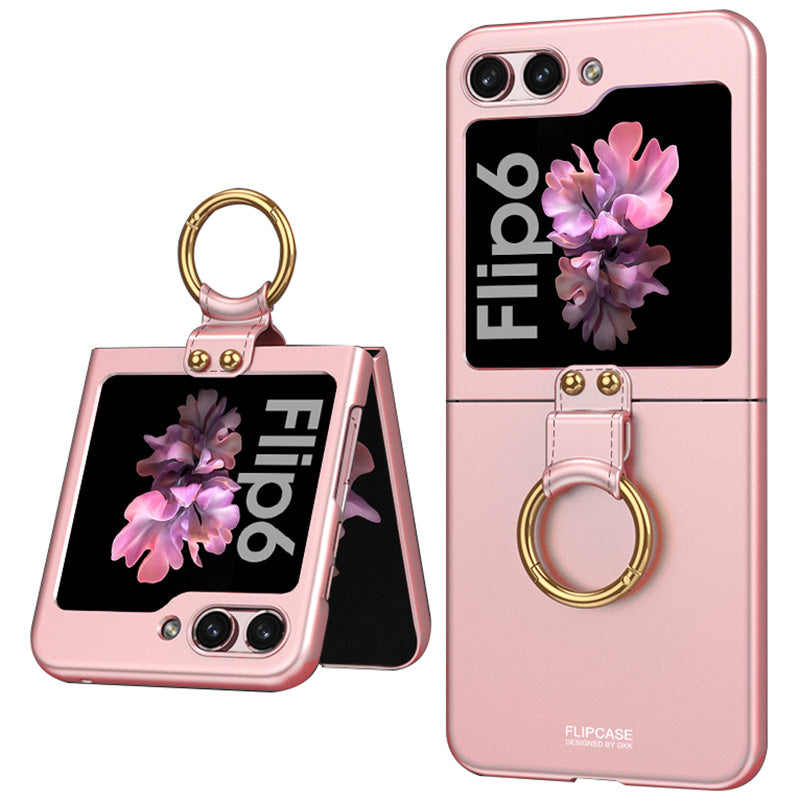 GKK For Samsung Galaxy Z Flip6 5G Case Kickstand Ultra Thin Hard PC Folding Phone Cover - Pink