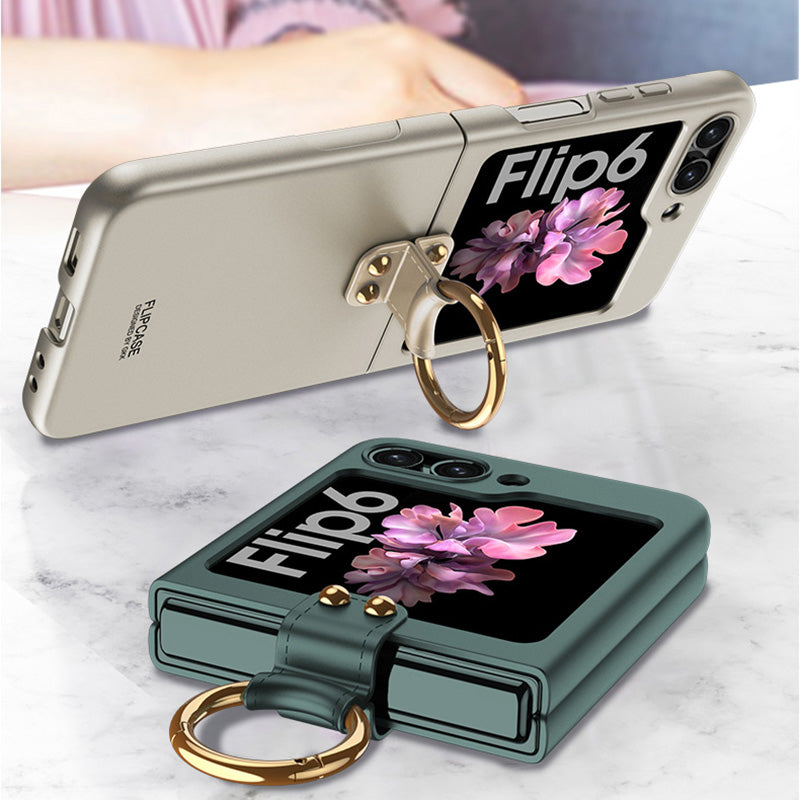 GKK For Samsung Galaxy Z Flip6 5G Case Kickstand Ultra Thin Hard PC Folding Phone Cover - Titanium Grey