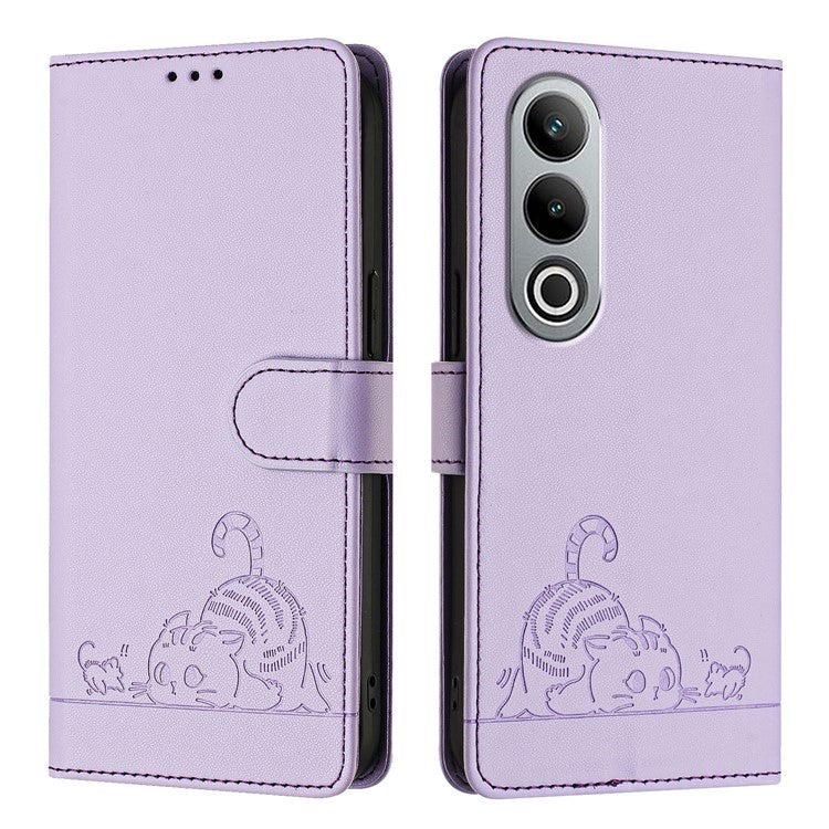 YB Imprinting Series-9 for OnePlus Nord CE4 5G Wallet Case RFID Blocking Leather Flip Phone Cover - Purple
