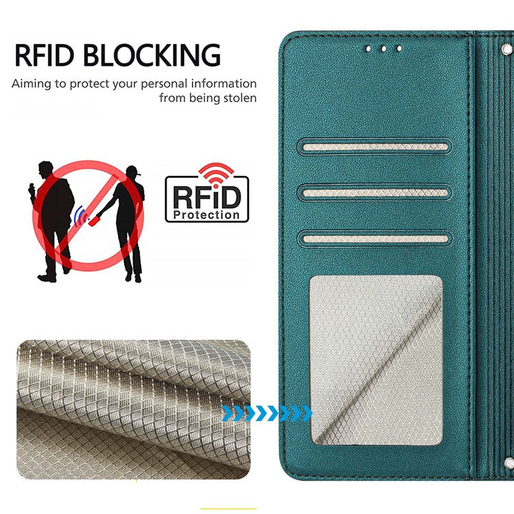 YB Imprinting Series-9 for OnePlus Nord N30 SE 5G Case Leather Phone Cover Stand View - Dark Green