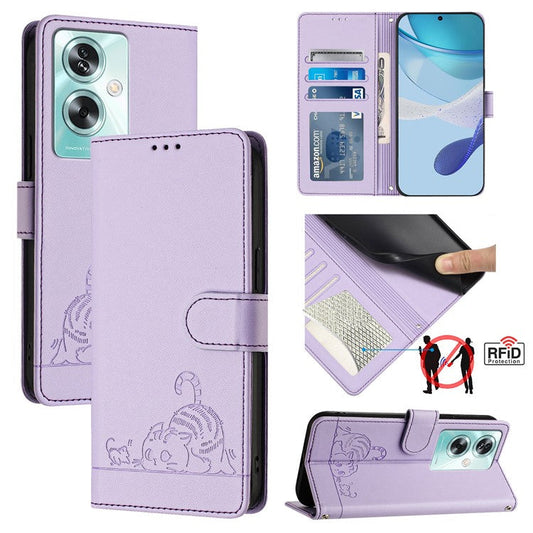 YB Imprinting Series-9 for OnePlus Nord N30 SE 5G Case Leather Phone Cover Stand View - Purple