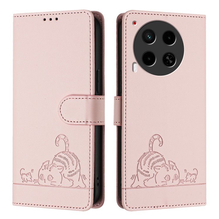 YB Imprinting Series-9 for TECNO Camon 30 4G / Camon 30 5G Leather Case RFID Blocking - Pink