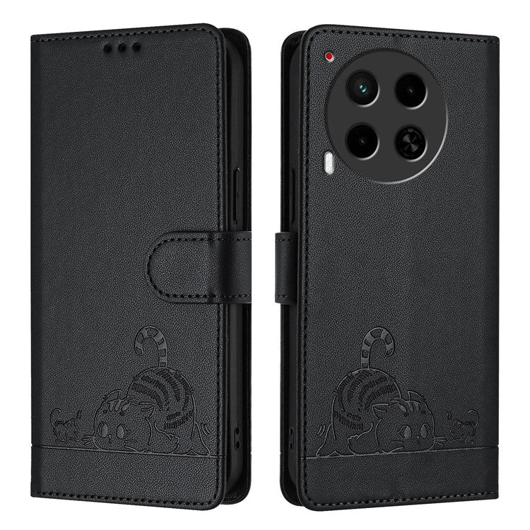 YB Imprinting Series-9 for TECNO Camon 30 4G / Camon 30 5G Leather Case RFID Blocking - Black