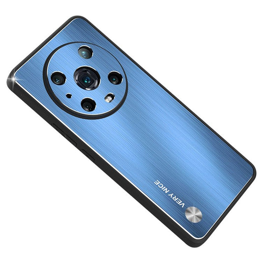 For Honor Magic4 Pro 5G Brushed Aluminium Alloy Back + TPU Frame Phone Case Precise Cutout Protective Cover - Blue