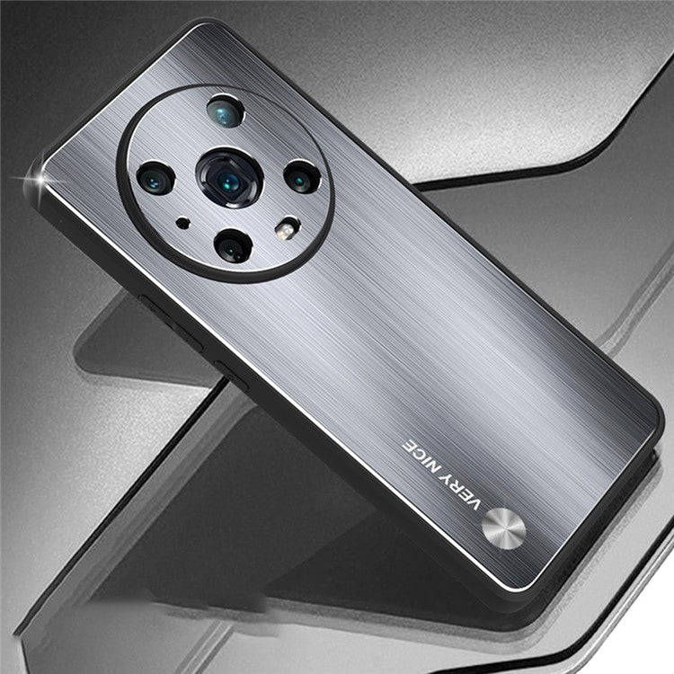 For Honor Magic4 Pro 5G Brushed Aluminium Alloy Back + TPU Frame Phone Case Precise Cutout Protective Cover - Silver