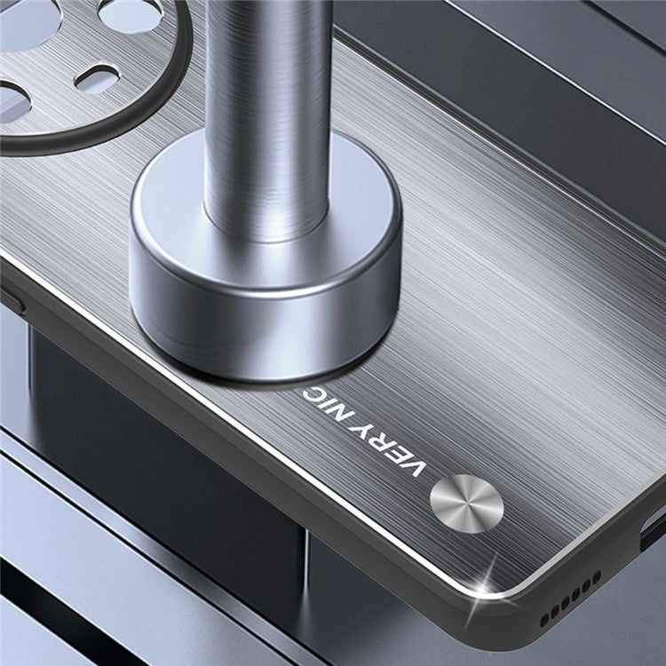 For Honor Magic4 Pro 5G Brushed Aluminium Alloy Back + TPU Frame Phone Case Precise Cutout Protective Cover - Black