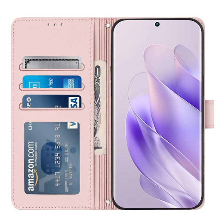 YB Imprinting Series-9 for TECNO Spark 20 Pro+ Case RFID Blocking Leather Wallet Phone Cover - Pink