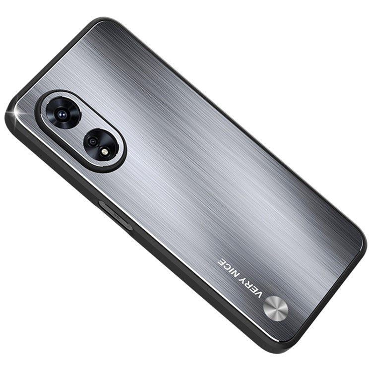 TPU + Aluminium Alloy Hybrid Case for Oppo A97 5G, Drop-proof Brushed Surface Mobile Phone Cover - Silver