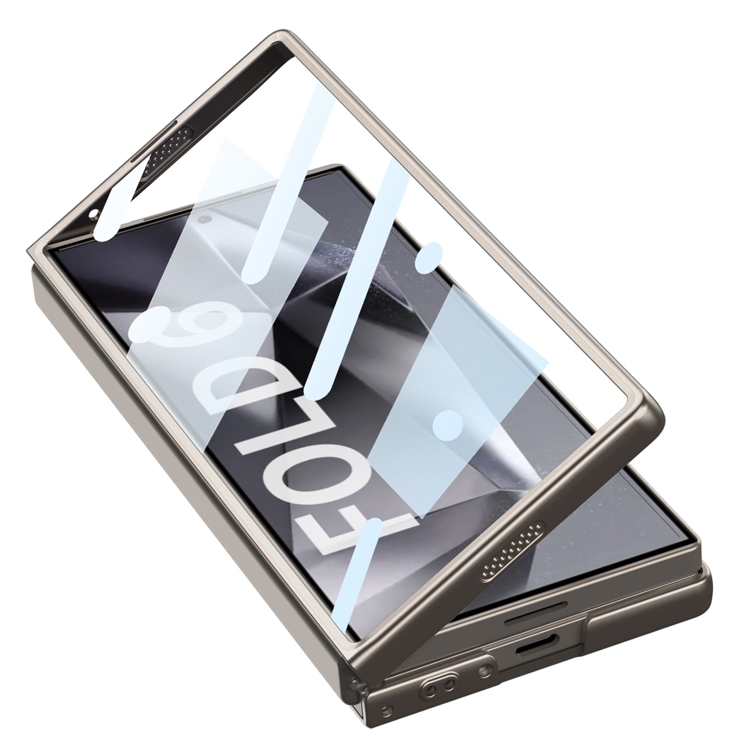 GKK For Samsung Galaxy Z Fold6 5G Case Card Holder Phone Cover with Tempered Glass Film - Carbon Fiber