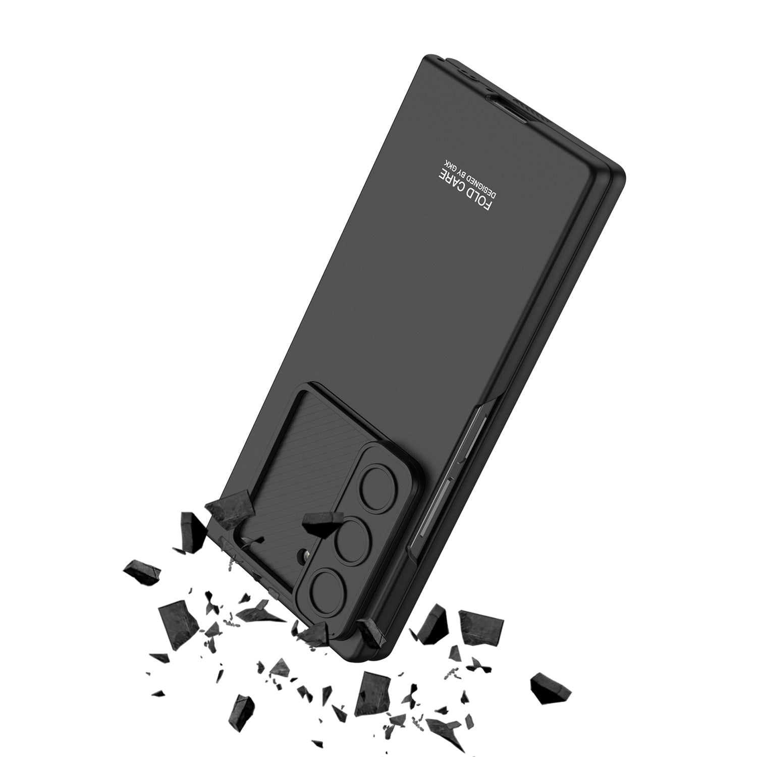 GKK For Samsung Galaxy Z Fold6 5G Case Slim-Fit Lens Guard Phone Cover with Tempered Glass Film - Titanium Grey