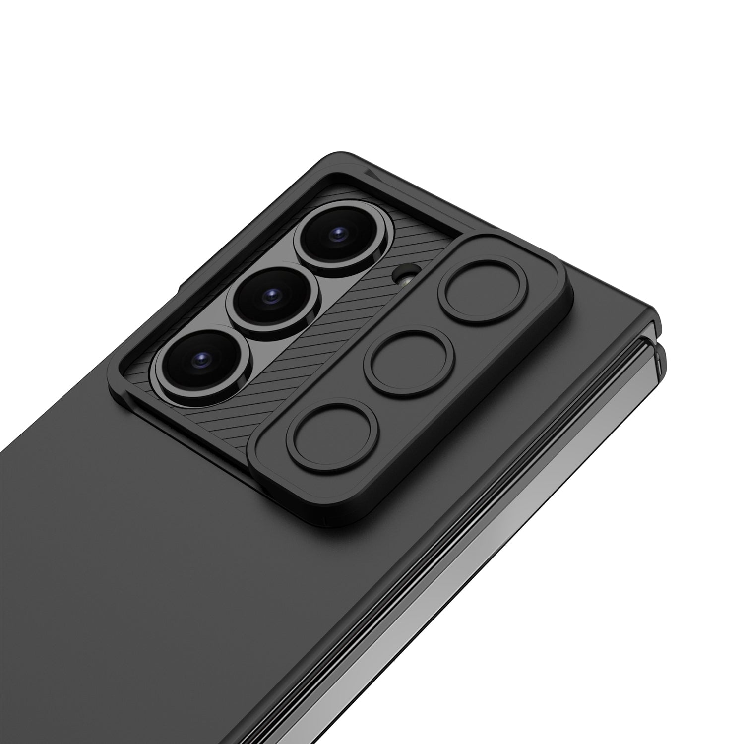 GKK For Samsung Galaxy Z Fold6 5G Case Slim-Fit Lens Guard Phone Cover with Tempered Glass Film - Titanium Grey