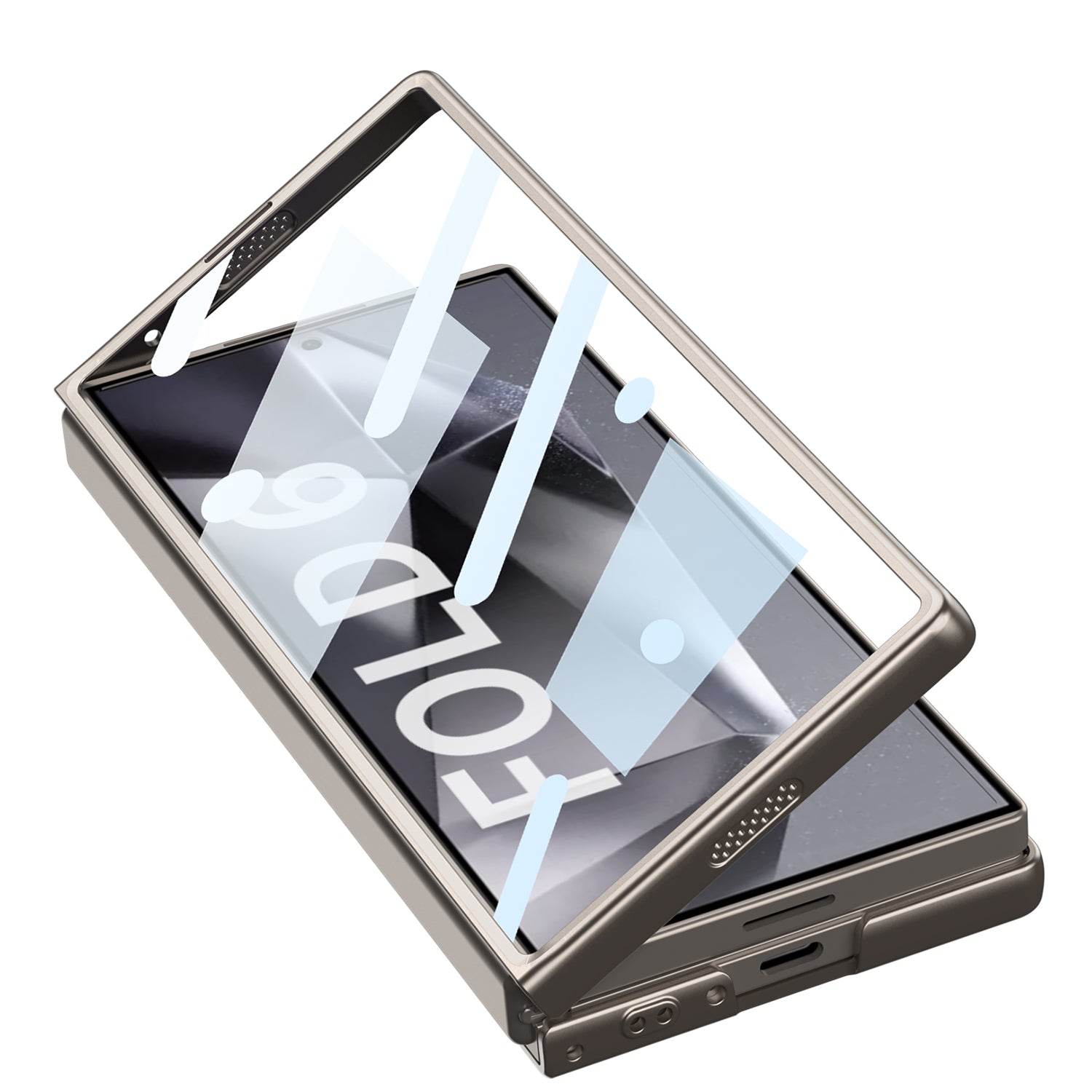 GKK For Samsung Galaxy Z Fold6 5G Case Slim-Fit Lens Guard Phone Cover with Tempered Glass Film - Titanium Grey