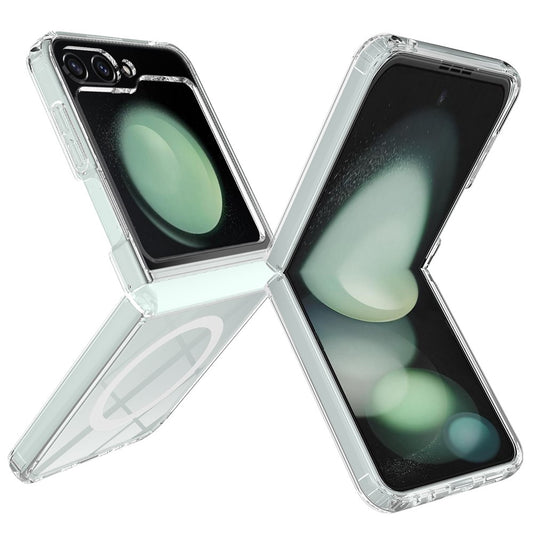 For Samsung Galaxy Z Flip7 FE 5G / Z Flip6 5G Case Compatible with MagSafe TPU+Acrylic Transparent Cover