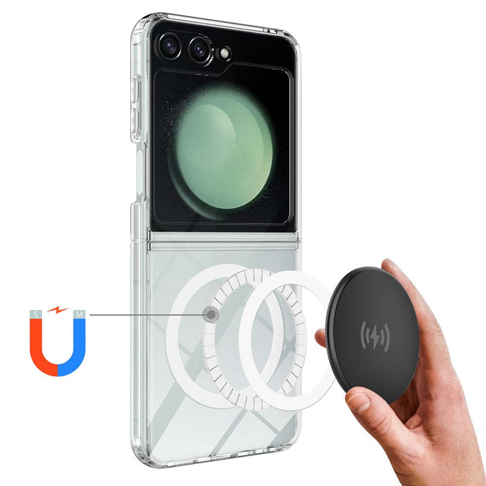 For Samsung Galaxy Z Flip7 FE 5G / Z Flip6 5G Case Compatible with MagSafe TPU+Acrylic Transparent Cover