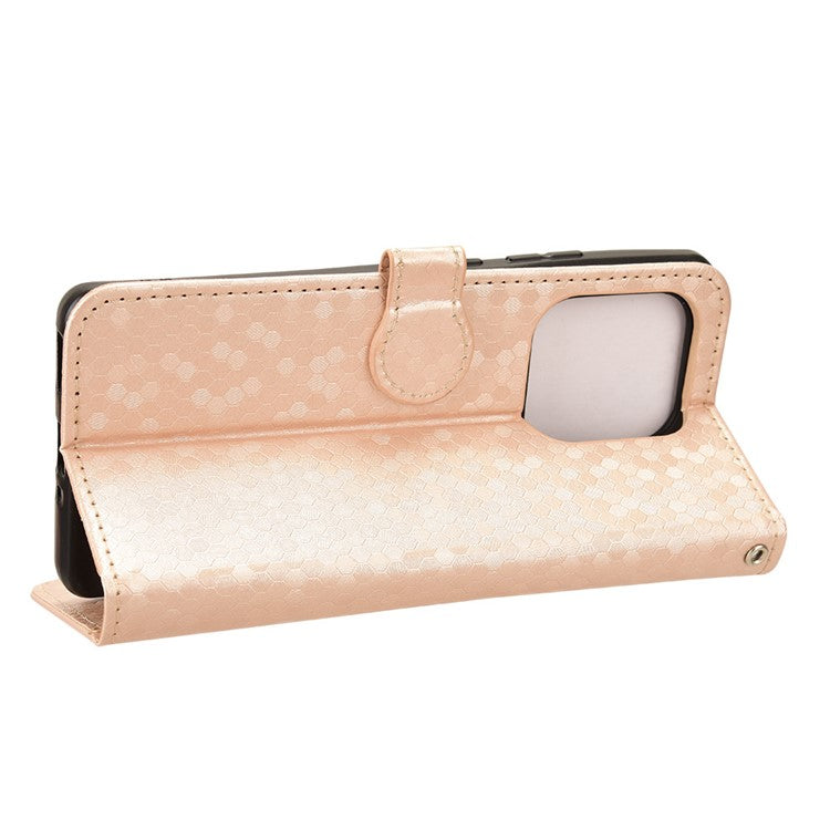 For Motorola Edge 50 Ultra 5G / Moto X50 Ultra 5G Case Leather Flip Stand Phone Cover Dot Pattern - Rose Gold