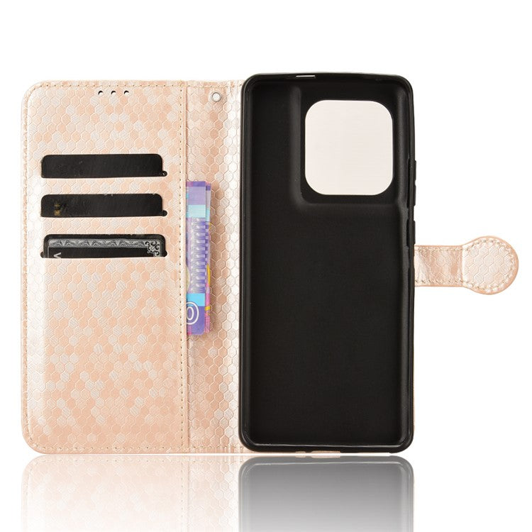 For Motorola Edge 50 Ultra 5G / Moto X50 Ultra 5G Case Leather Flip Stand Phone Cover Dot Pattern - Rose Gold