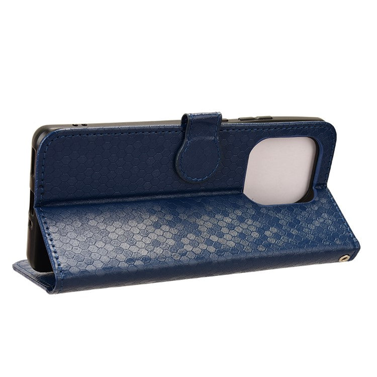 For Motorola Edge 50 Ultra 5G / Moto X50 Ultra 5G Case Leather Flip Stand Phone Cover Dot Pattern - Dark Blue