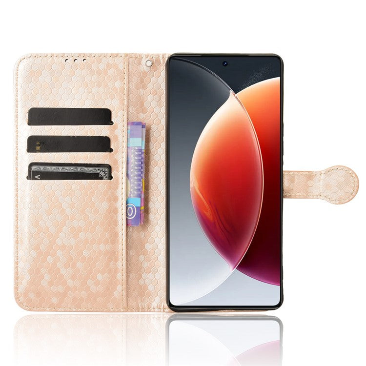 For TECNO Camon 30 Pro 5G CL8 Case Dot Pattern Card Slots Stand Mobile Phone Cover - Rose Gold