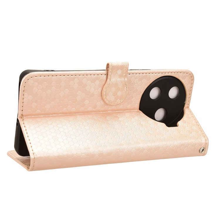 For TECNO Camon 30 Pro 5G CL8 Case Dot Pattern Card Slots Stand Mobile Phone Cover - Rose Gold