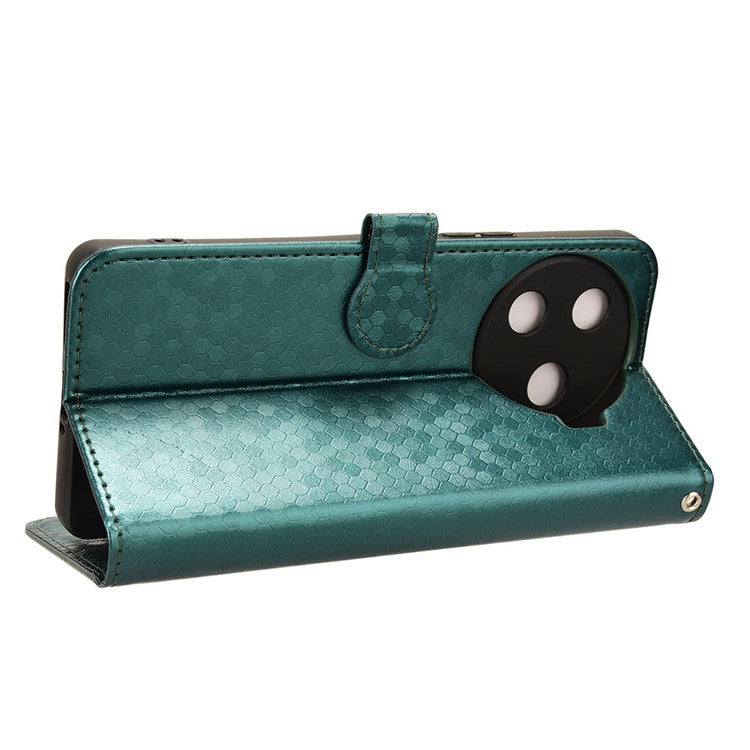 For TECNO Camon 30 Pro 5G CL8 Case Dot Pattern Card Slots Stand Mobile Phone Cover - Green