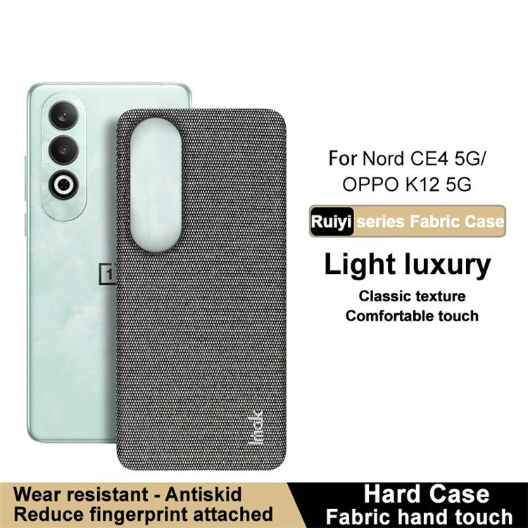 IMAK Ruiyi Series for OnePlus Nord CE4 5G / Oppo K12 Case Leather +PC Phone Cover - Dark Grey