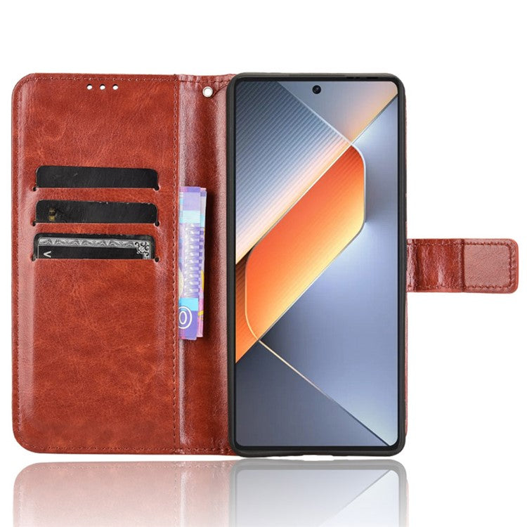 For TECNO Pova 6 4G Wholesale Cases Anti-Drop Leather Phone Cover - Brown