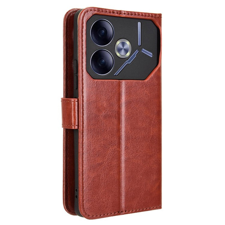 For TECNO Pova 6 4G Wholesale Cases Anti-Drop Leather Phone Cover - Brown