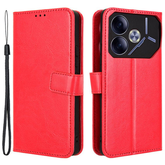For TECNO Pova 6 4G Wholesale Cases Anti-Drop Leather Phone Cover - Red
