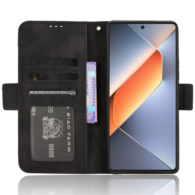 For TECNO Pova 6 4G Case Wallet Leather Phone Cover with Multiple Card Slots - Black