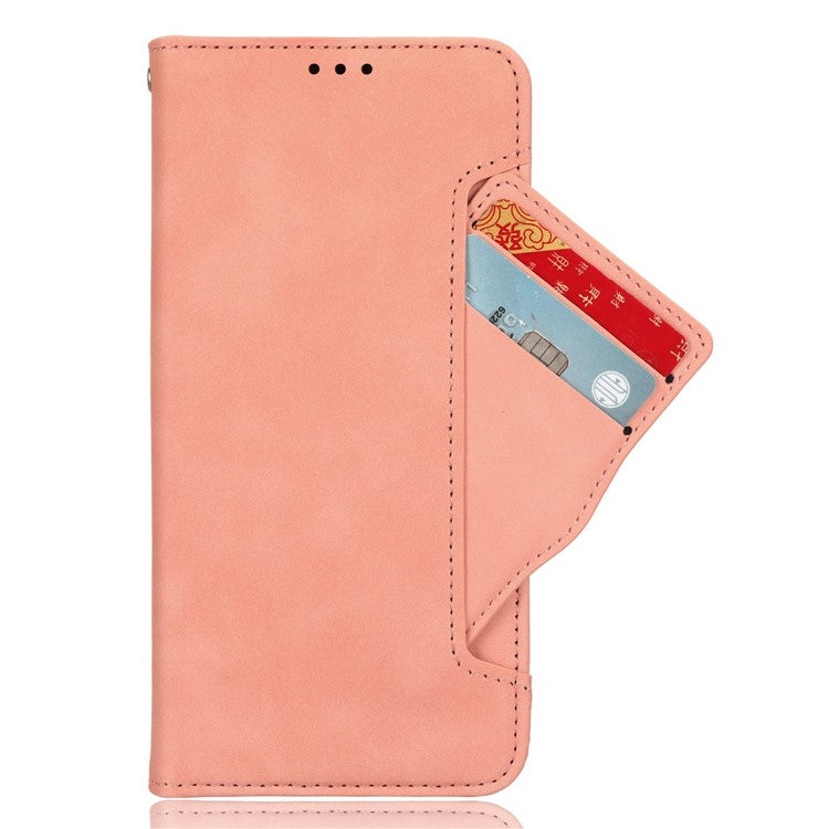 For TECNO Pova 6 4G Case Wallet Leather Phone Cover with Multiple Card Slots - Pink