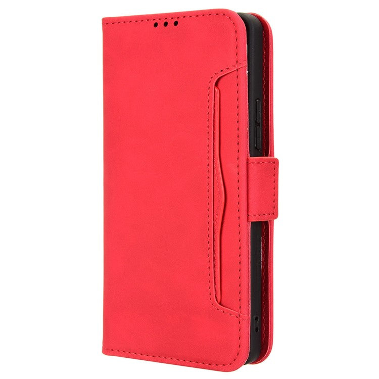 For TECNO Pova 6 4G Case Wallet Leather Phone Cover with Multiple Card Slots - Red