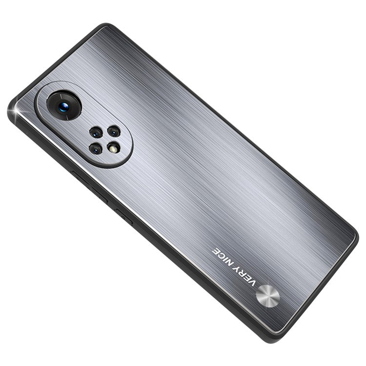 TPU + Aluminium Alloy Phone Case for Honor 50 Pro, Brushed Surface Anti-fall Mobile Phone Cover - Silver