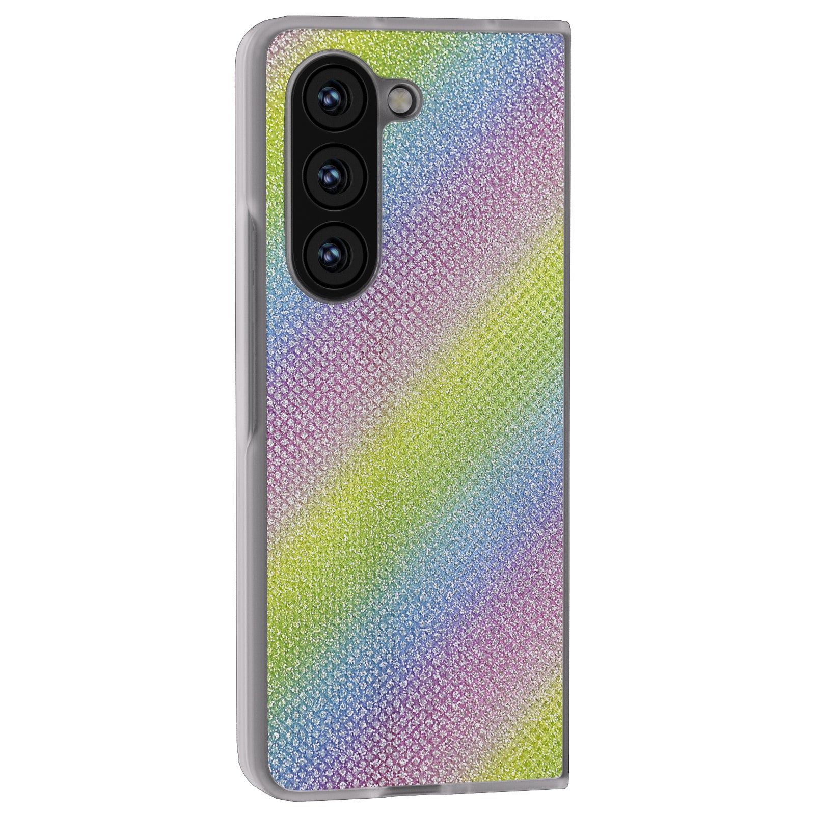 For Samsung Galaxy Z Fold6 5G Case Leather+PC Phone Cover Rhinestone Texture - Multi-Color