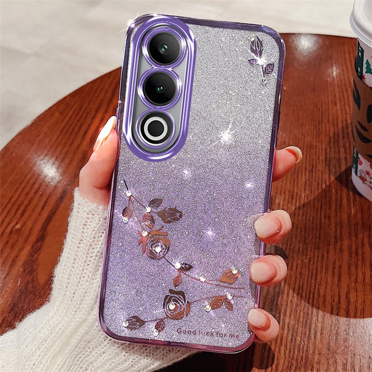 KADEM For OnePlus Ace 3V 5G Case Glitter Rhinestone Decor TPU Phone Cover - Purple