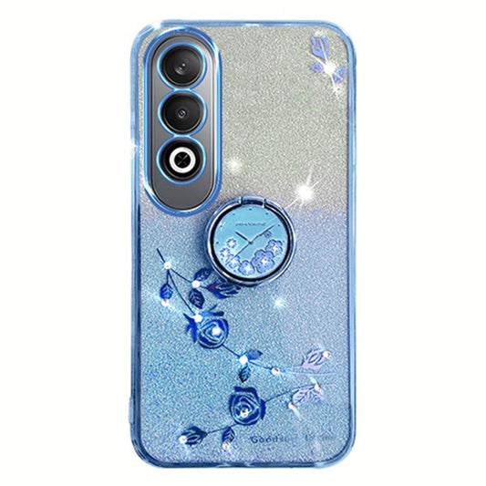 KADEM For OnePlus Nord CE4 5G Case Flower Glitter TPU Cover with Ring Kickstand - Blue