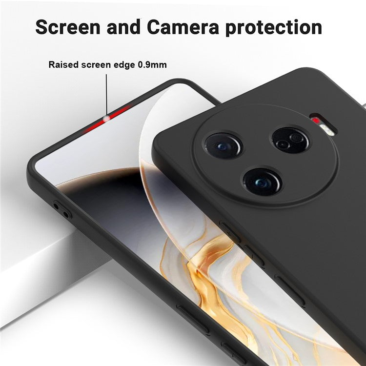 For TECNO Camon 30 Pro 5G Case Liquid Silicone Protective Phone Cover with Strap - Black