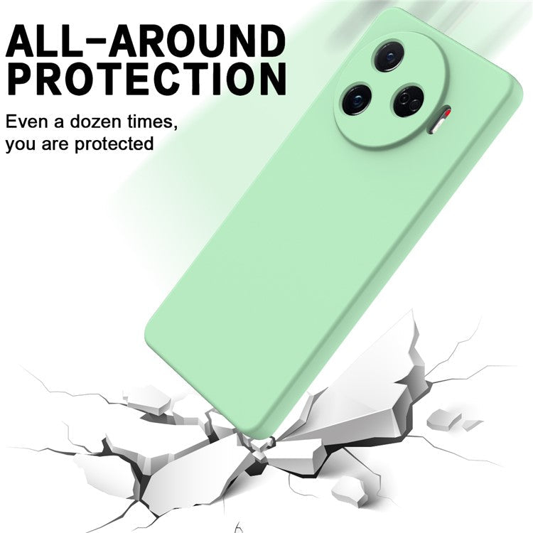 For TECNO Camon 30 Pro 5G Case Liquid Silicone Protective Phone Cover with Strap - Green