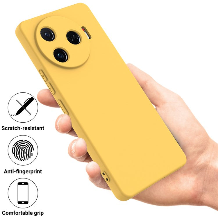 For TECNO Camon 30 Pro 5G Case Liquid Silicone Protective Phone Cover with Strap - Yellow